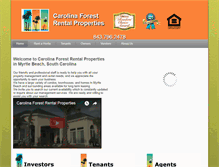 Tablet Screenshot of carolinaforestrentalproperties.com